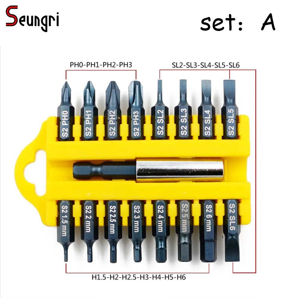 17 шт. Шуруповёрты бит hex магнитные вставки набор Бит Torx плоской головкой крест