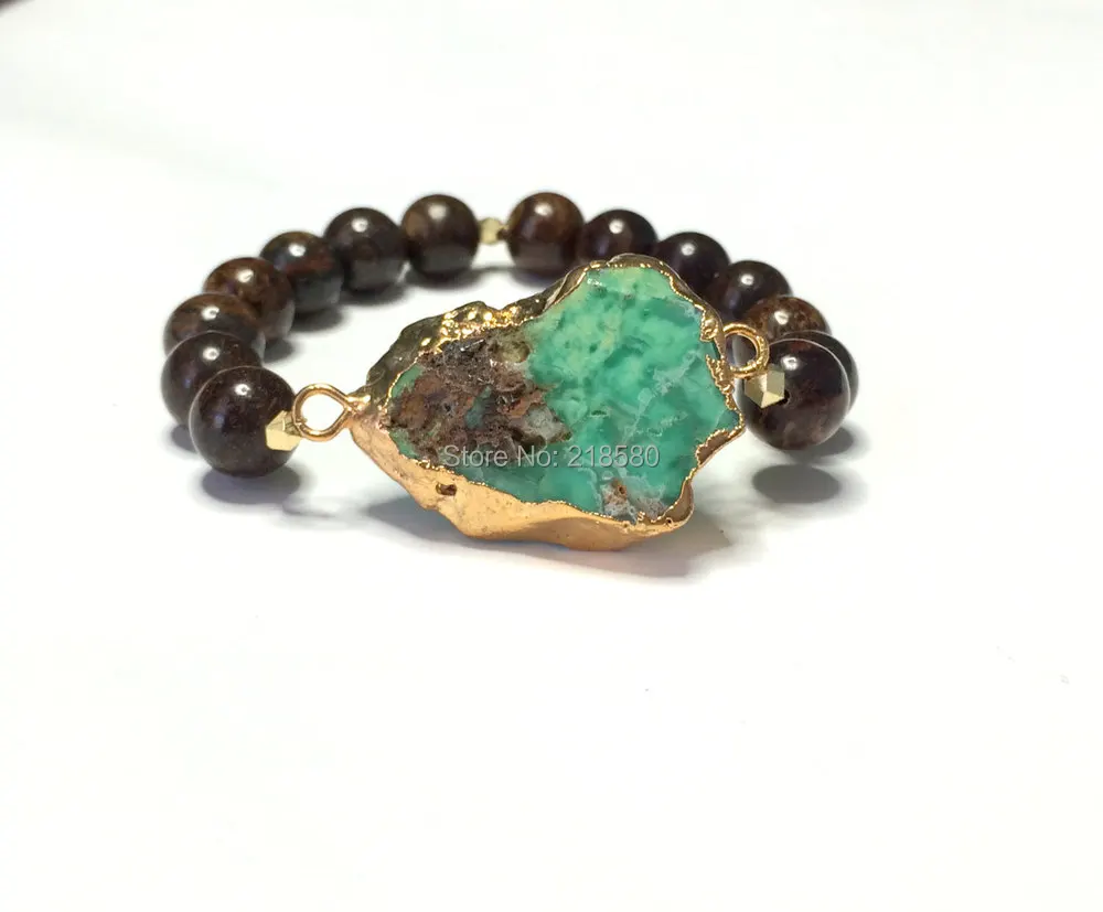 Браслет с бусинами из коричневого дерева коннектор для браслета на черизопраз
