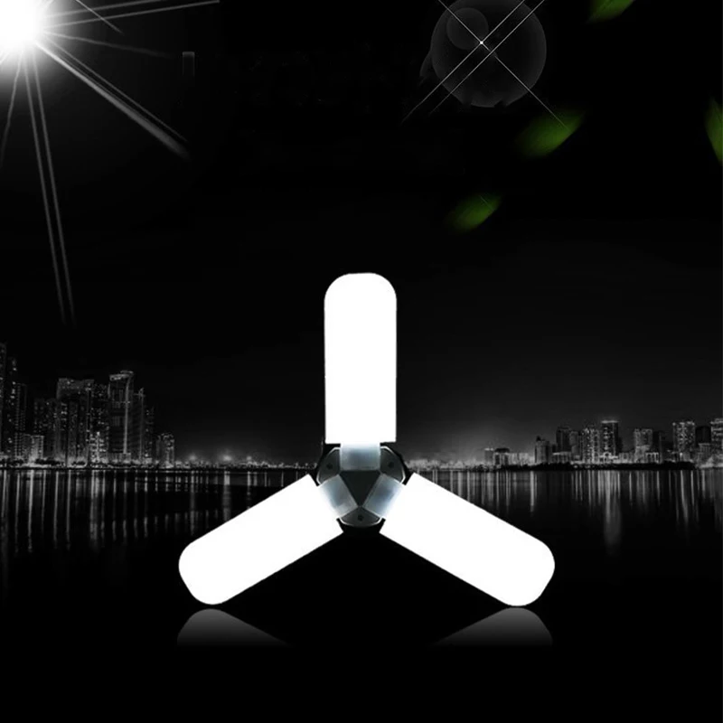 E27 Светодиодный светильник SMD2835 AC 85-265V 45W складной трилистник светодиодный светильник лампы Люстра домашнее украшение ампулы CRI 90 холодный белый 3500LM