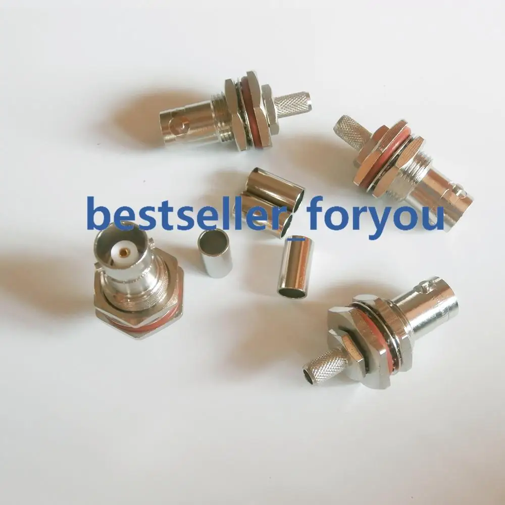 

1X BNC Female Bulkhead crimp For RG58 LMR195 RG142 Cable Straight RF connector