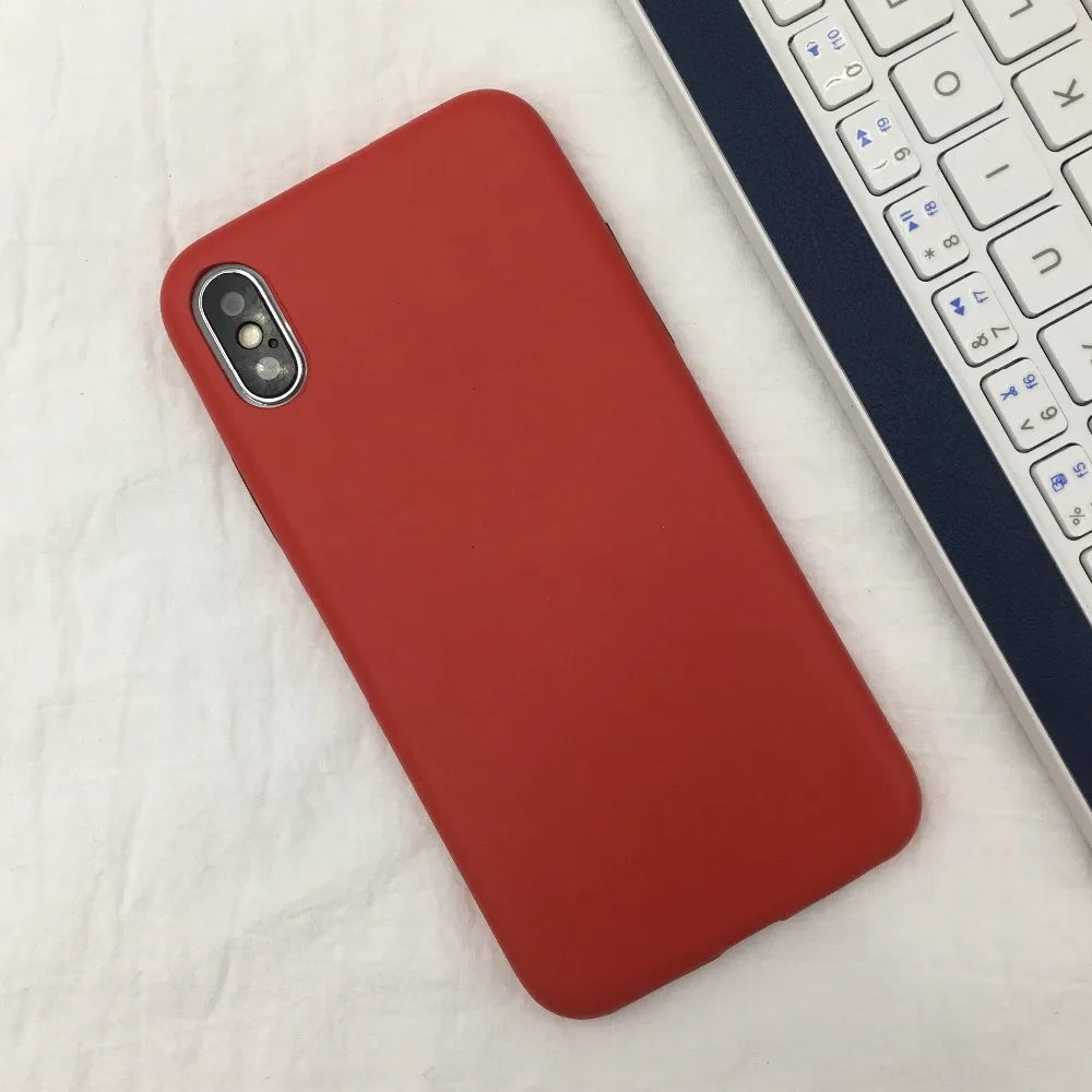 Роскошный чехол для iphone 7 X кожаный мягкий из ТПУ красный черный простая деловая