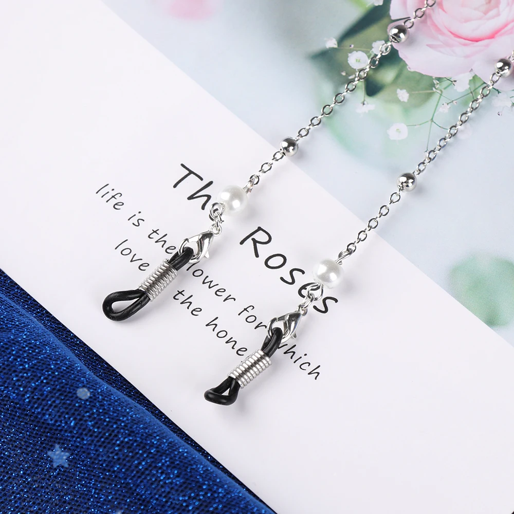 Цепочка для очков женская с жемчугом элегантная цепь солнцезащитных шнурок