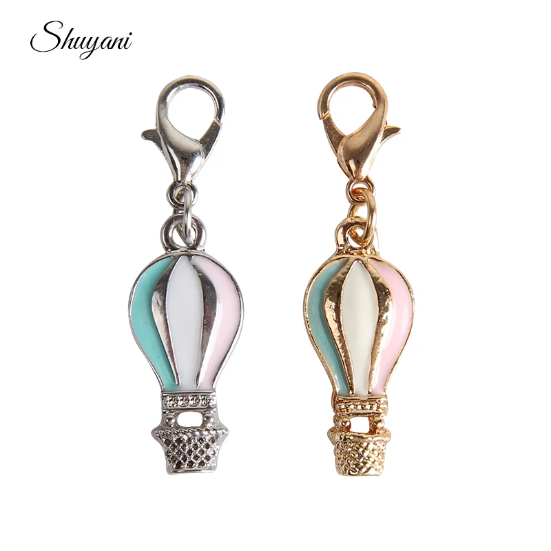 23*10mm Hot Air Balloon Charms Pendant Enamel Alloy Floating fit Necklaces Bracelets DIY Jewelry Accessories | Украшения и