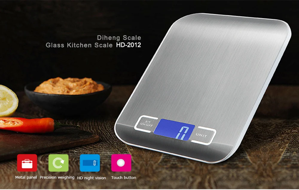 Цифровые кухонные весы с зарядкой от USB, с ЖК-подсветкой, 5 кг/10 кг, 1 г, электронные весы для приготовления пищи, точные весы