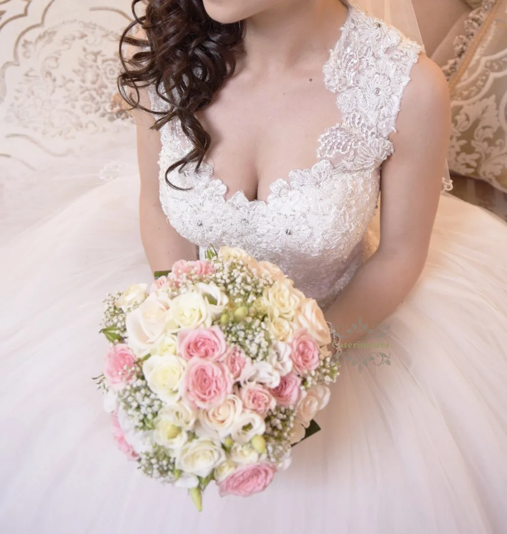 

Plus Size Princess Wedding Dress Sweetheart Beaded Lace Ball Gown Bridal Dresses Long Tulle Wedding Dress vestidos de boda