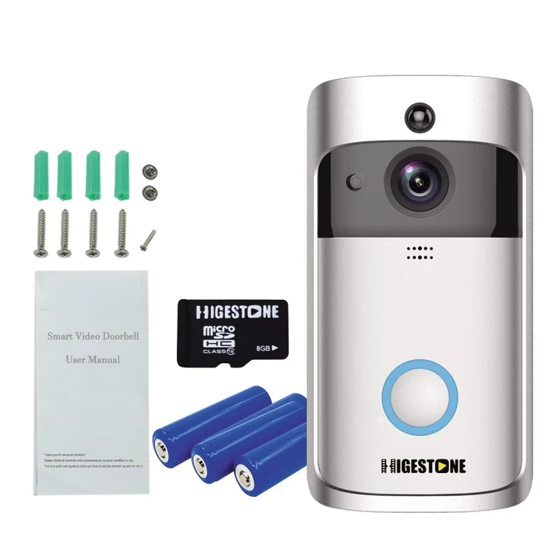 Умный дверной звонок Higestone HD Wi-Fi двусторонняя аудиосвязь на iOS Android аккумулятор
