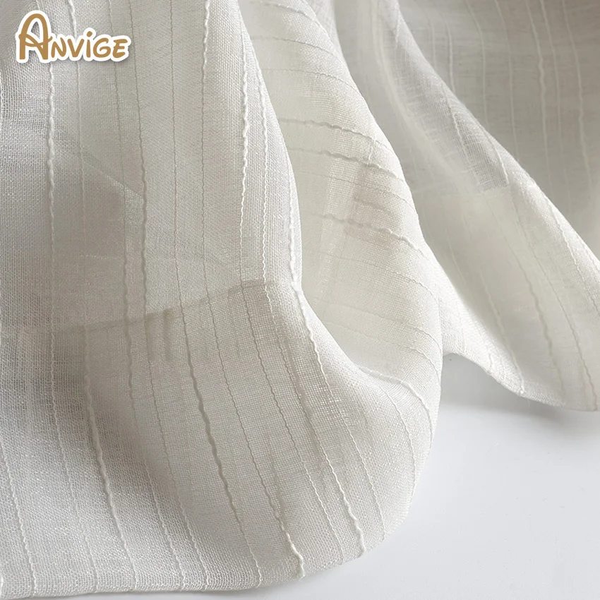 Cotton/Linen Fabric White Tulle Sheer Curtain For Living Room Window Screening | Дом и сад