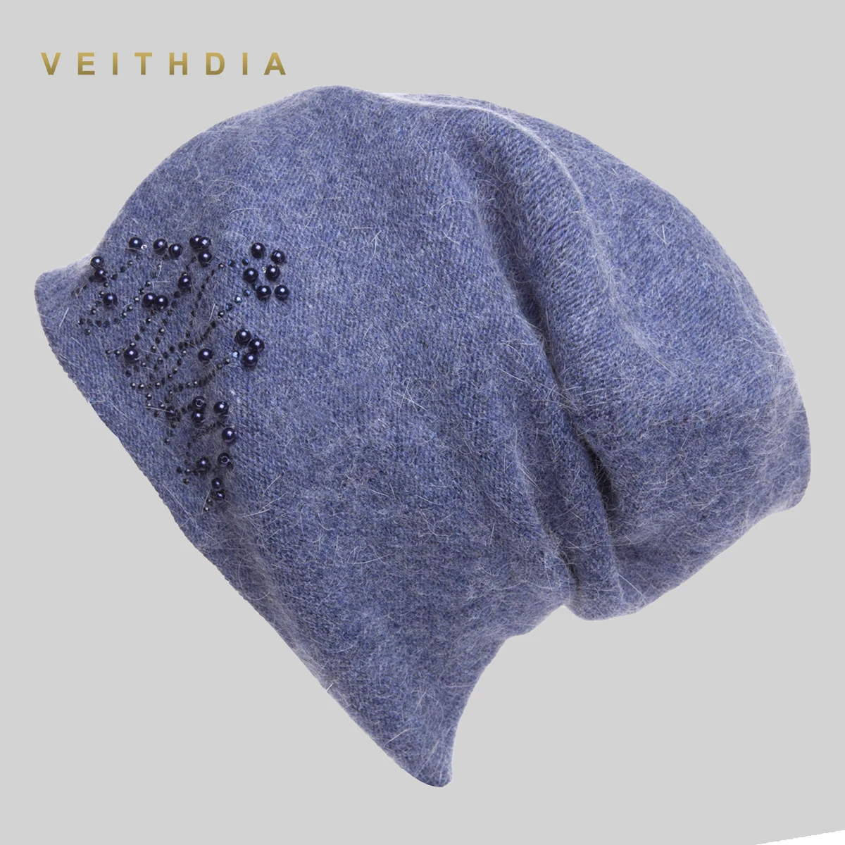 Женские кашемировые шапки VEITHDIA повседневные двухслойные толстые вязаные для