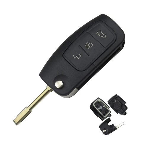 OkeyTech флип ключи оболочки для Ford Focus Mk2 Mk3 Mk4 2 Fiesta Mondeo Ranger, Fusion S Max 2 кнопки FO21 HU101Blade - Цвет: 3 button