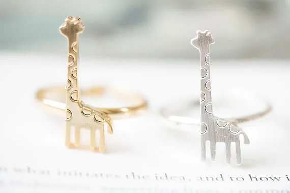 

Модное кольцо с милым жирафом, кольца с милыми мультяшными животными, оптовая продажа