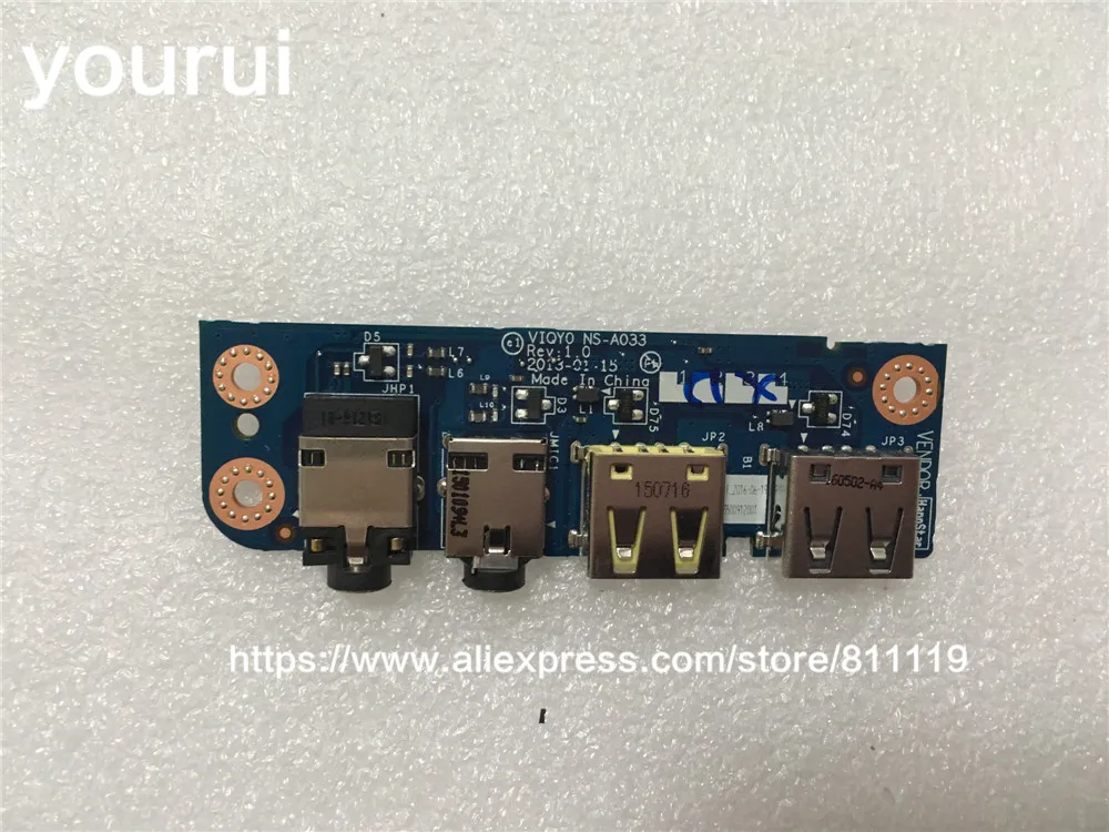 

yourui VIQY0 NS-A033P NS-A033 For lenovo IdeaPad Y400 Y410P Usb Port Board Audio Jack Boar works