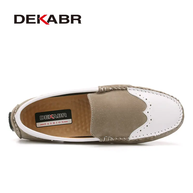 DEKABR Men Flats Soft Breathable Bullock Style Loafers Cool Classical Moccasins Non-Slip Driving Casual Shoes Size 39-44 | Обувь