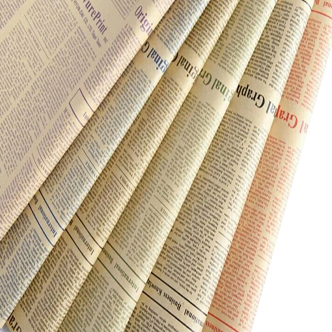 Подарочная оберточная бумага винтажная газетная обертка Двусторонняя Декор