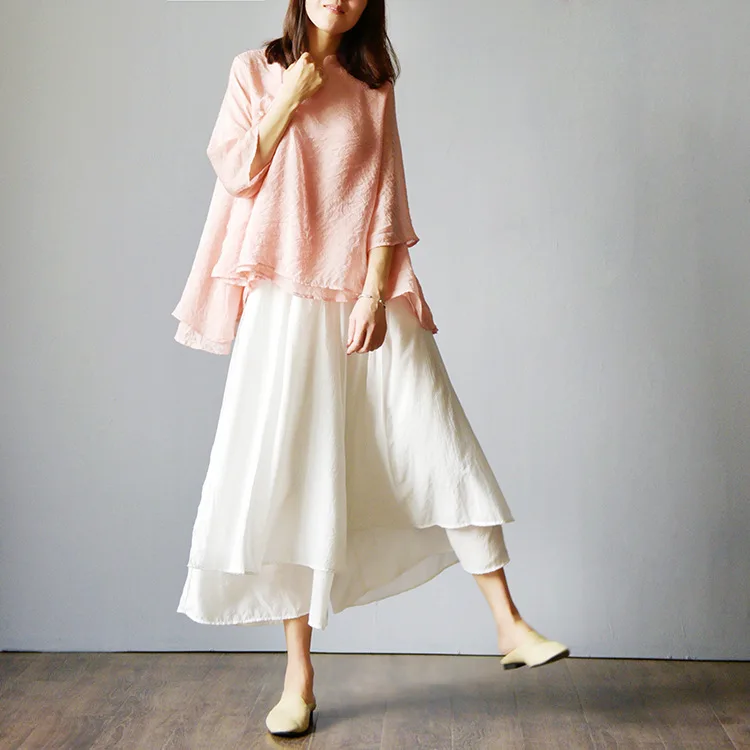 Весенняя Новинка женская рубашка в стиле ретро китайский стиль Zen Tea стоячий