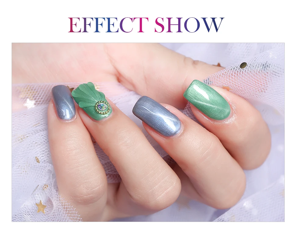 Azure beauty Русалка Гель-лак с эффектом "кошачий глаз" замочить от УФ-Хамелеон для использования с магнитом Гель-лак для ногтей Полупостоянный гель нужен магнит-Стик