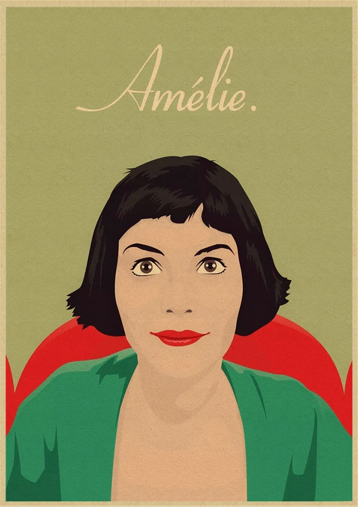 Классический фильм Amelie Ретро плакат, крафт-бумага настенная бумага настенные декоративные картины ВИНТАЖНЫЙ ПЛАКАТ - Цвет: Черный
