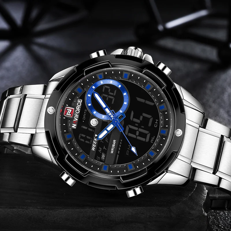 2018 NAVIFORCE Элитный бренд Мужская Мода Спорт кварцевые наручные часы автоматические