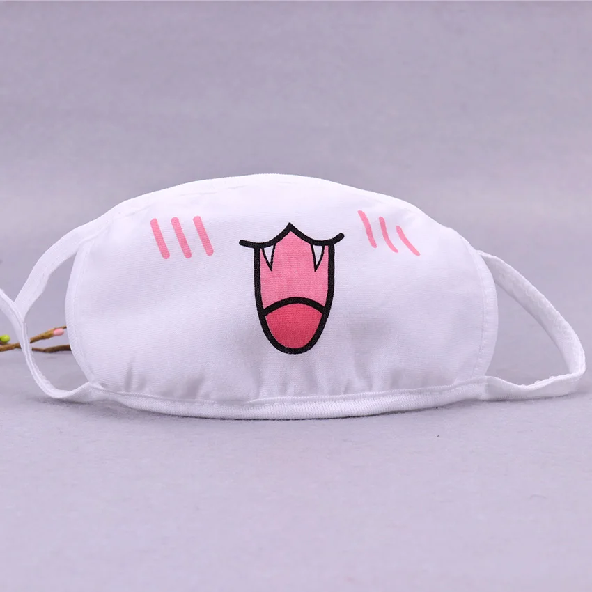 1 шт., Kawaii, противопылевая маска, хлопковая маска для рта, милая, аниме, мультяшная маска для лица, смайлик, маски - Цвет: 9