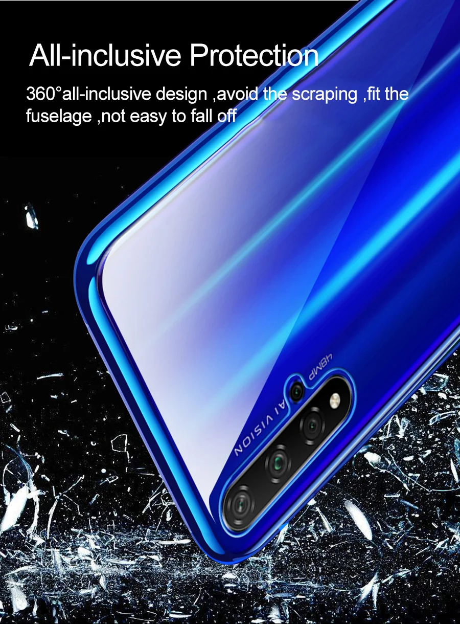 Прозрачный силиконовый чехол для Honor 20, чехол, 3D лазерное покрытие, Мягкий ТПУ, яркий кристалл, задняя крышка для huawei Honor 20 Pro, чехол для телефона s