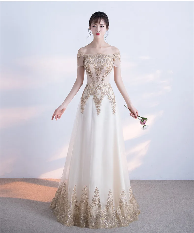 Женское длинное вечернее платье элегантное кружевное Привлекательное трапеция с блестками и вырезом