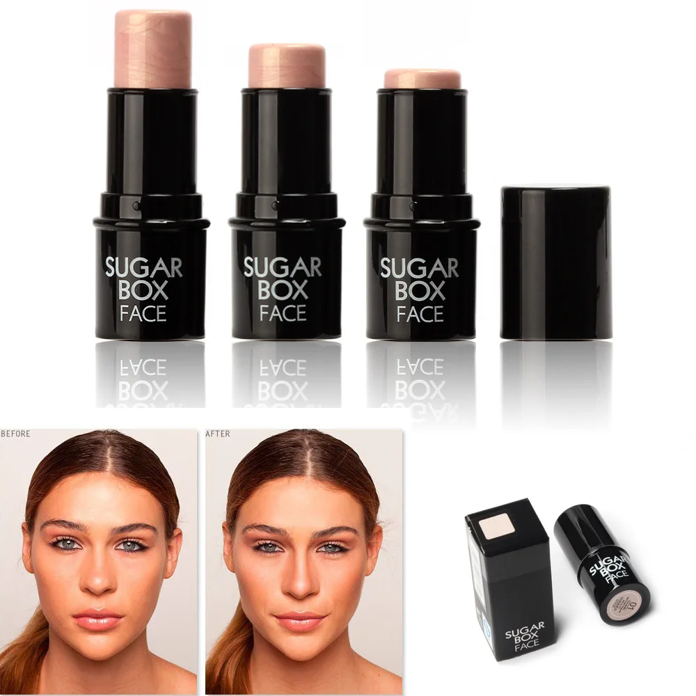 Сахарная коробка водостойкий серебристый блеск светлый бронзер хайлайтеры для