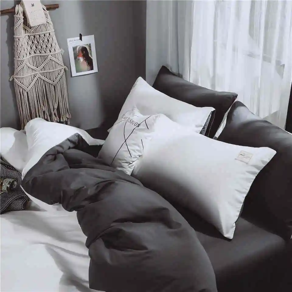 Комплект роскошного постельного белья Liv-Esthete A белый B серый домашний