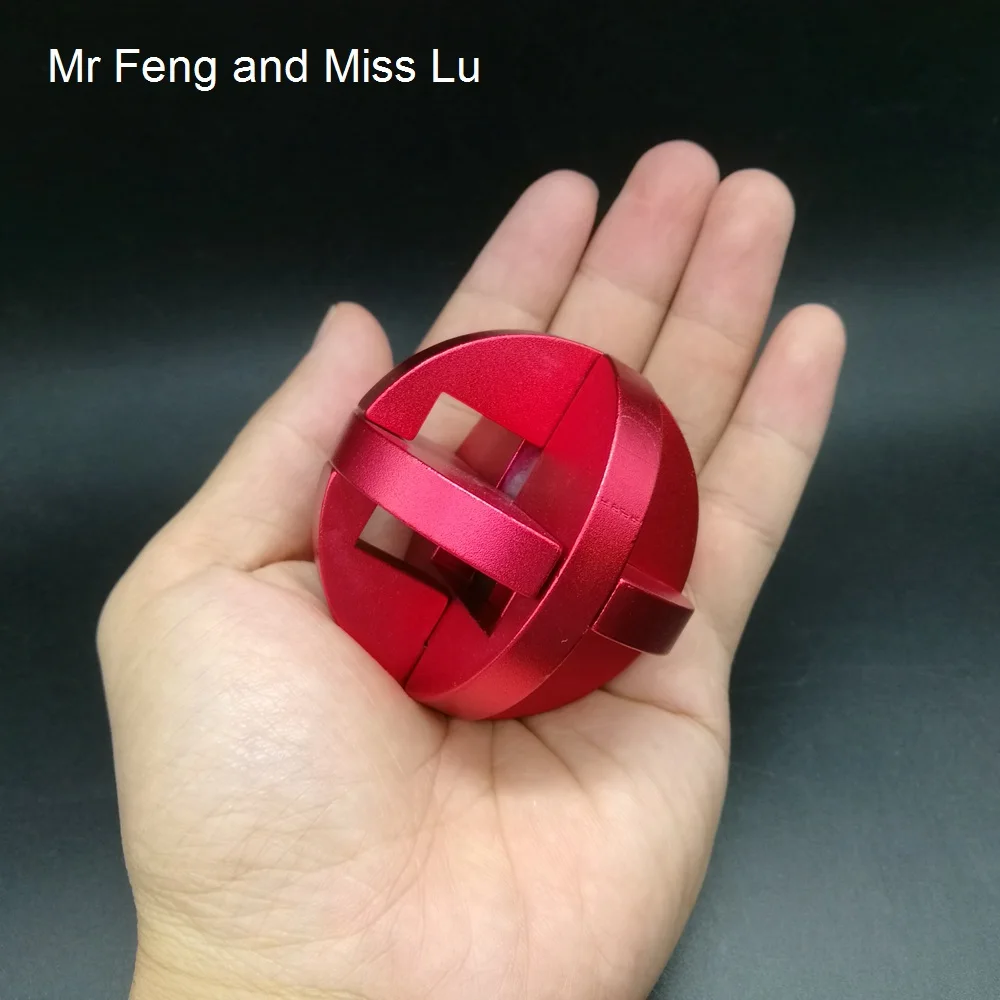 Red Lu Ban Ball металлические 3D головоломки из алюминиевого сплава игры-головоломки
