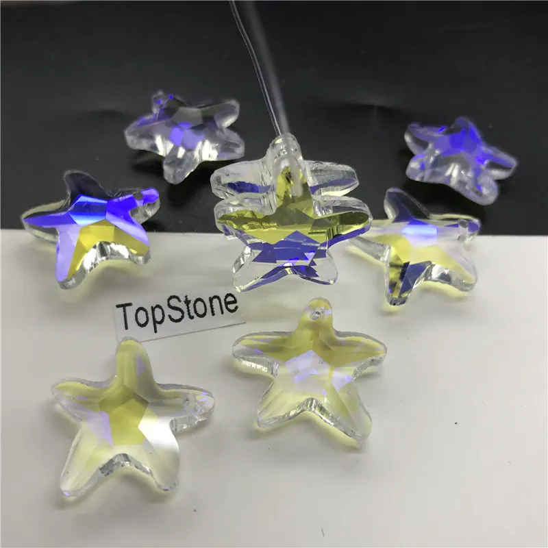 18N 20 Seastar 15pcs Стеклянные кристаллы с одним отверстием в форме звезды, овальная форма в виде сердца, прозрачный цвет AB для ювелирных изделий, лампа, серьги, ожерелье, подвески T028 - Цвет: 18N 20 Seastar 15pcs