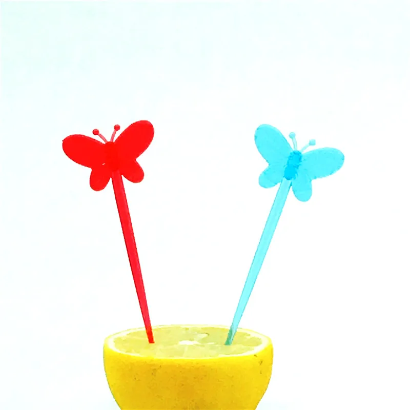 20 шт. Милая Бабочка Ремесло Фрукты зубочистка интересный десерт коктейль знак
