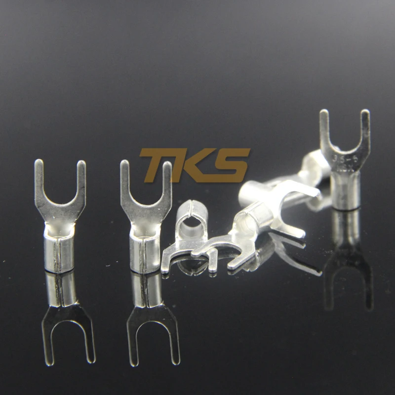 1/4 Gauge SNB S 5.5-6 Uninsulated Fork Spade Connectors for AWG 12 to 10 Wires Обустройство дома