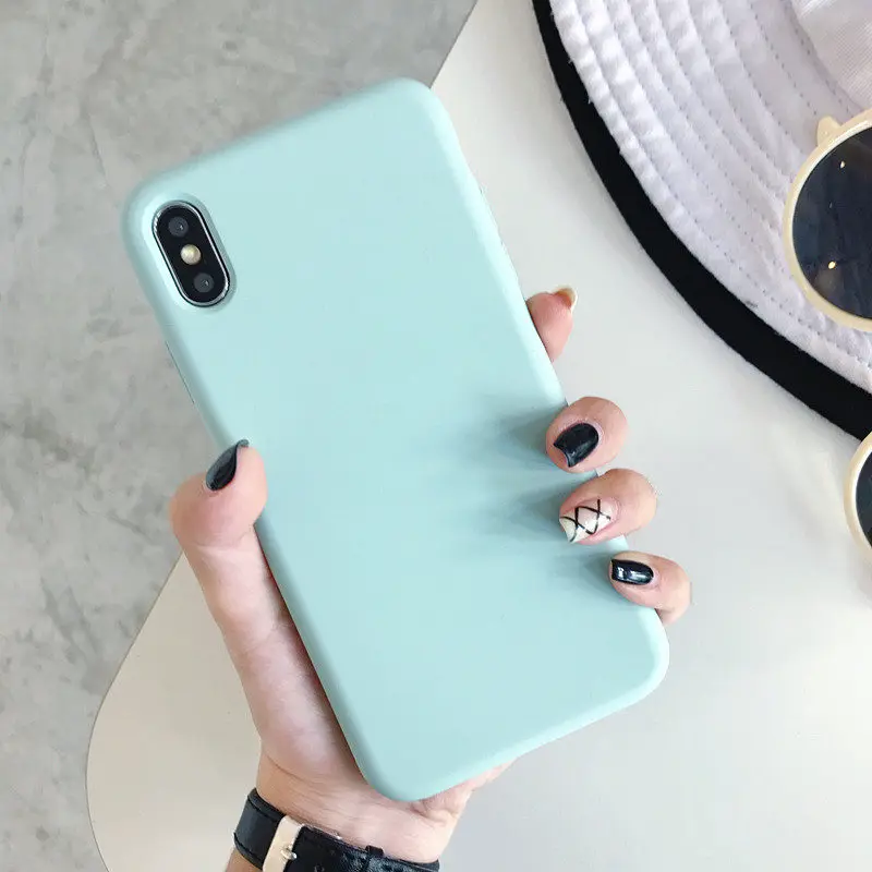 BS Green Чехол для iPhone X XS Max XR полная защита жидкий силиконовый чехол для телефона для iPhone 6 6S 7 8 Plus мягкая на ощупь Противоударная задняя крышка - Цвет: BS Green