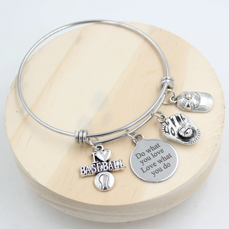 Бейсбольные ювелирные изделия спортивный браслет для бейсбола I Love фанатов