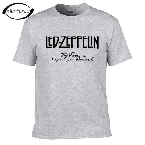 Мода 2017 г. мужские Led Zeppelin печатных футболка Повседневное летние шорты с длинными