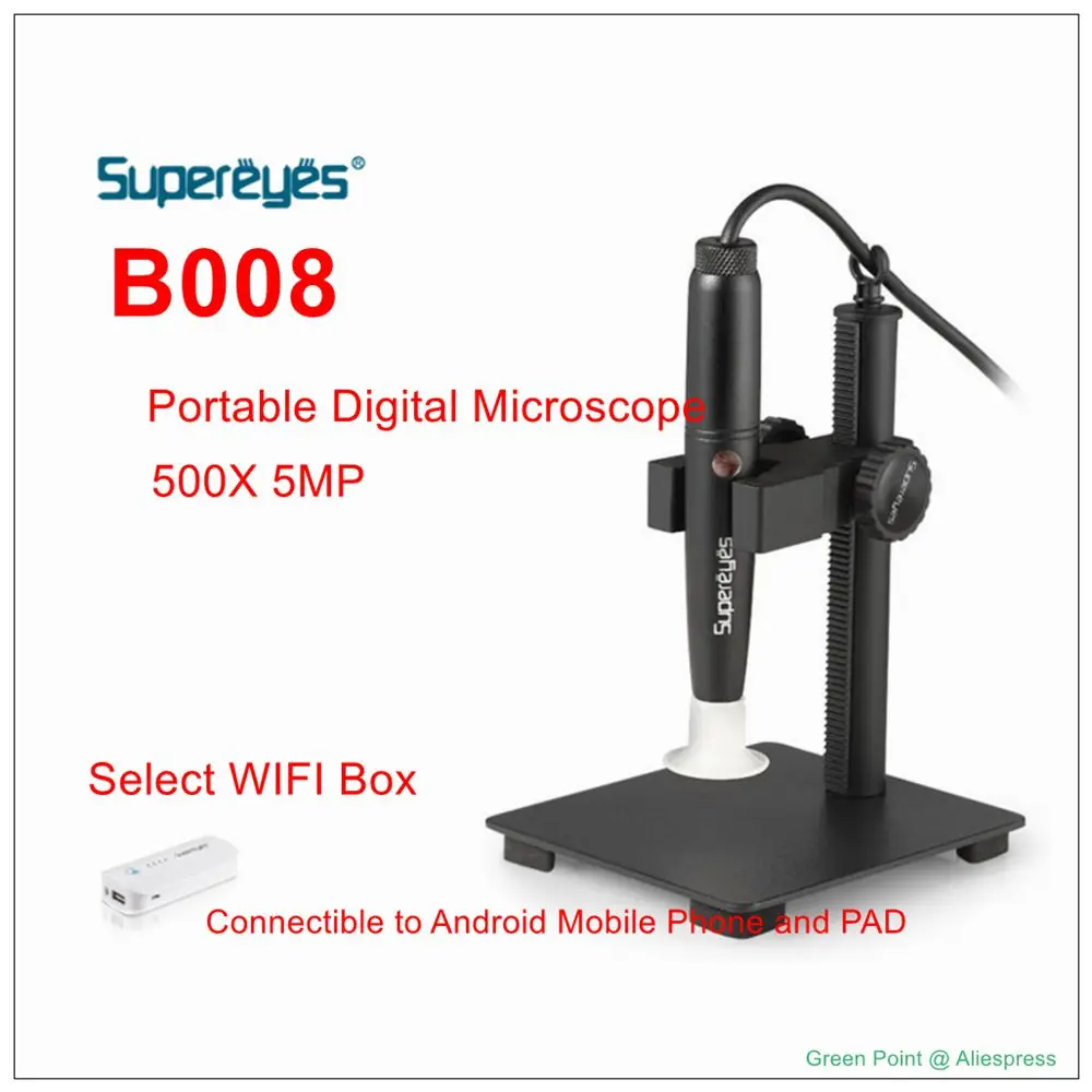 Портативный 500X цифровой микроскоп 5 Мп высокочеткий электронный B008 USB интерфейс