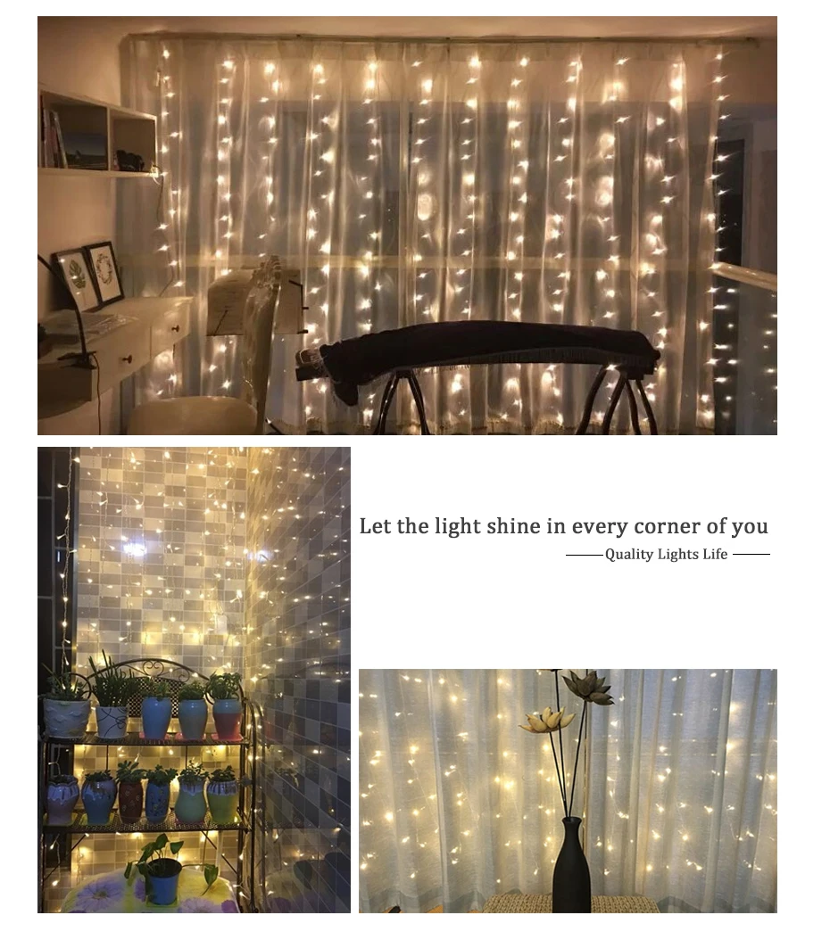 6 м x 3 М новогодняя гирлянда гирлянда свадьба светодиодная занавеска christmas lights outdoorсветодиодная шторагирлянда сосулька
