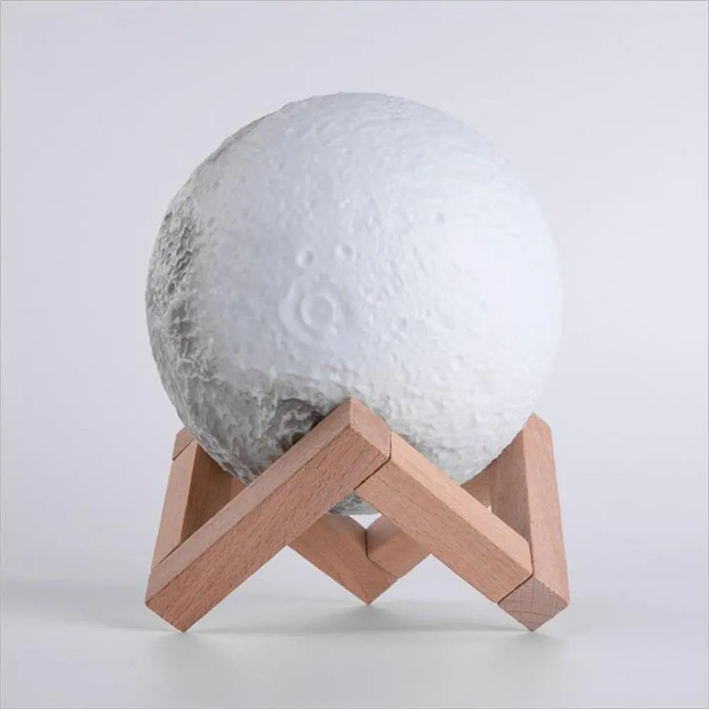 Лампа с 3D принтом Луны перезаряжаемая ночник RGB Изменение цвета сенсорный