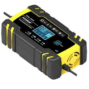 foxsur 12v 24v motorcycle golf car battery charger maintainer desulfator smart battery charger pulse repair battery charger free global shipping