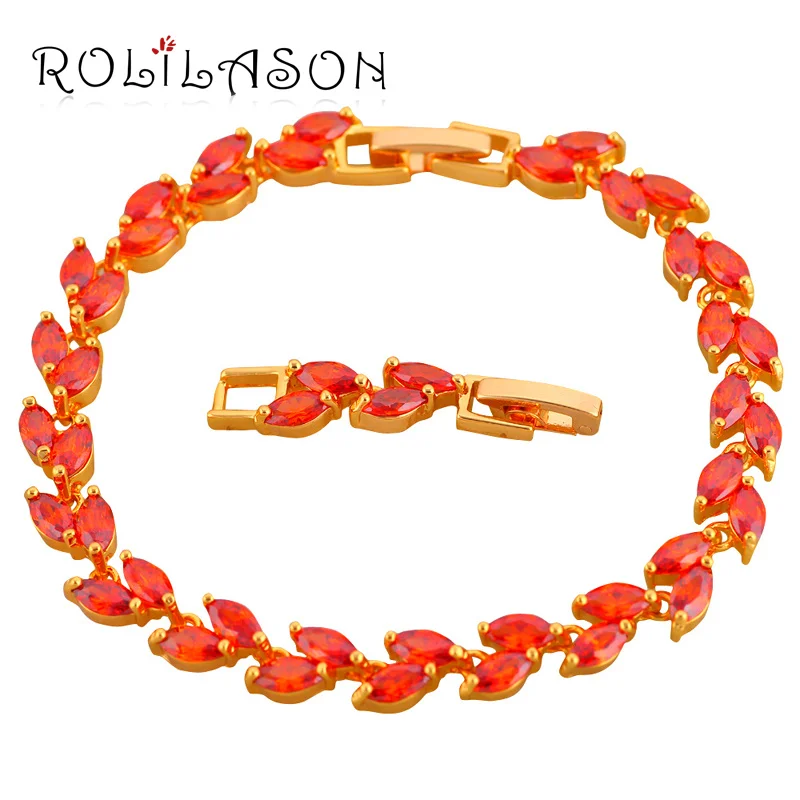 Роскошные регулируемые браслеты из циркона граната золотого цвета с красным