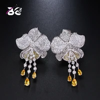 be 8 charming flower shaped drop earrings water drop long dangle earrings for women birthday gifts elegant jewelry e471