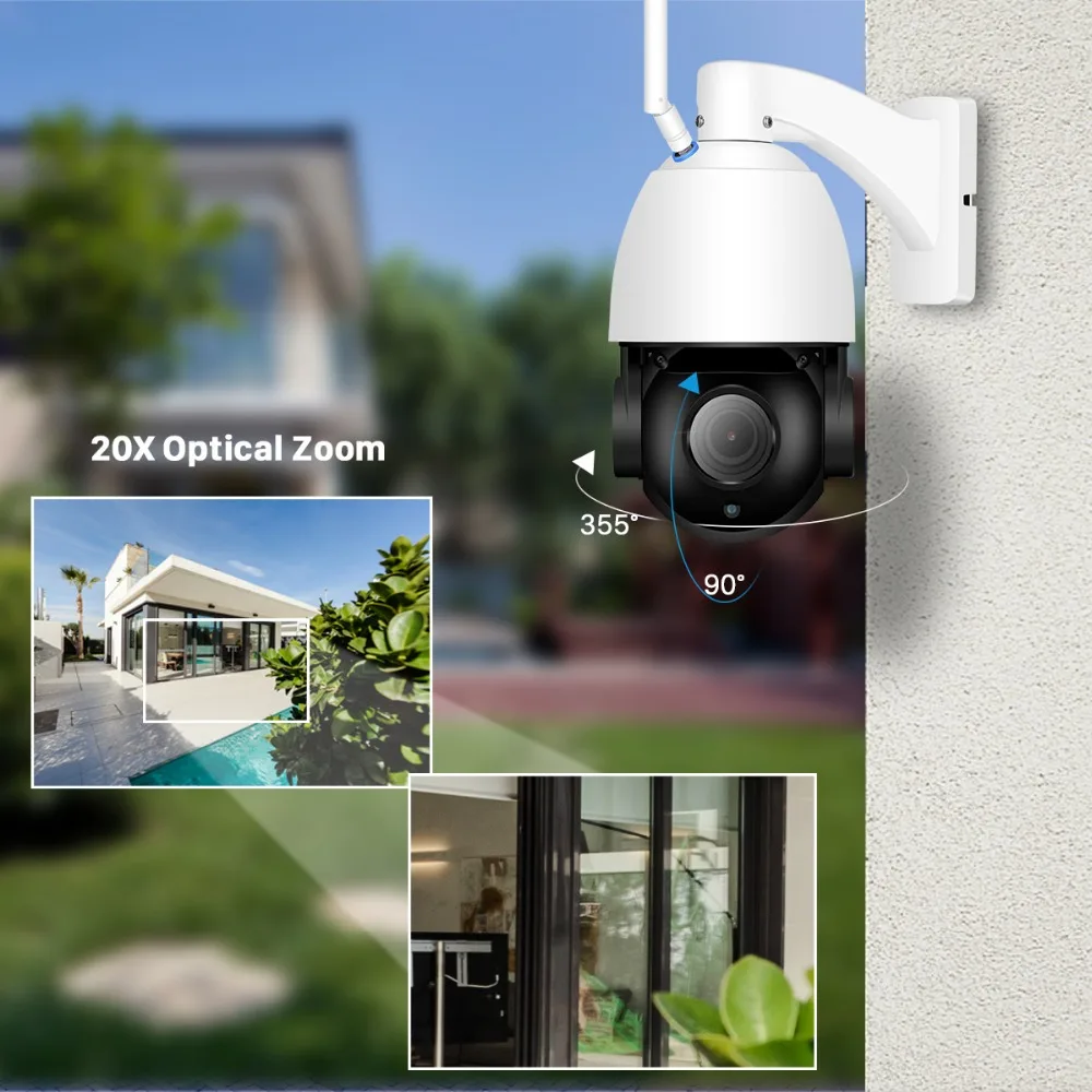 Беспроводная IP камера ANBIUX 1080P с 30 кратным оптическим зумом PTZ двустороннее аудио Wi