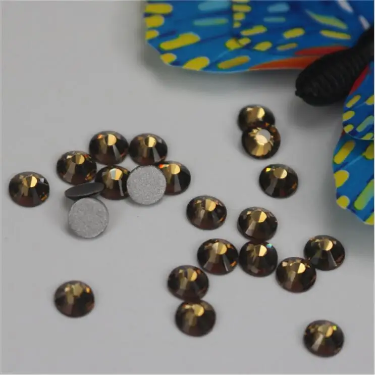 PEACE smoked topaz&amp topaz AB non hotfix SS16 SS20 Non Hot-fix Rhinestones Glass Stones Glue on Nails art Loose | Дом и сад