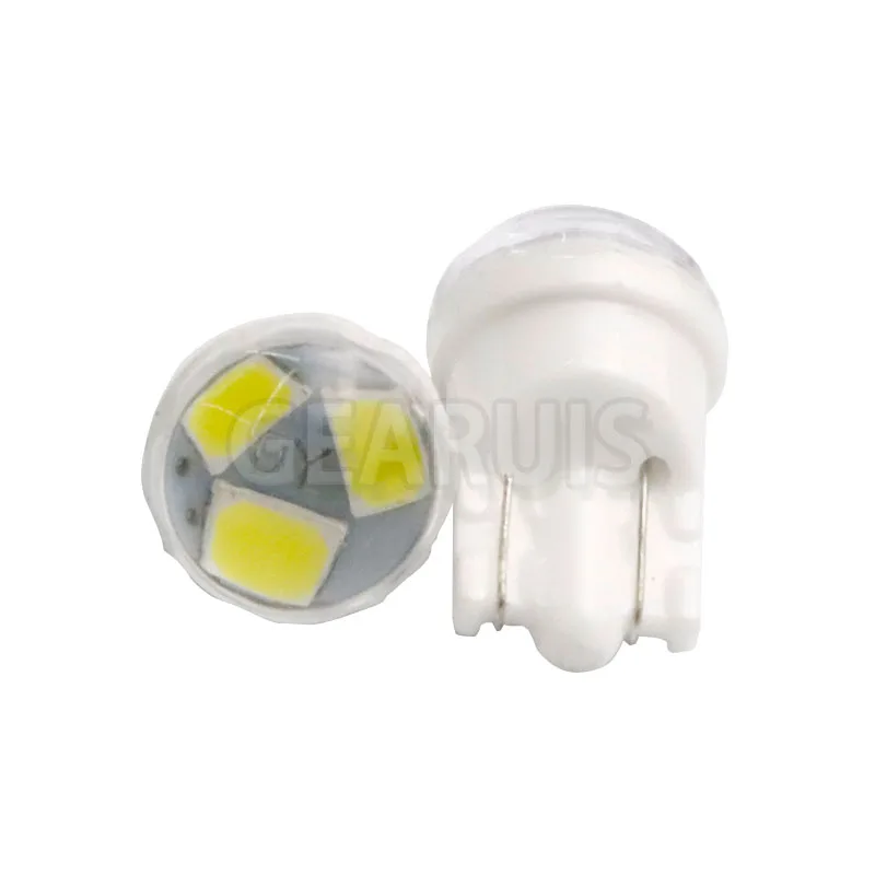 100X автомобильный T10 керамический мини 3 SMD 2835 W5W светодиодный 18*11*9 мм 20MA для чтения парковочных огней бокового повторителя лампы бокового повторителя белый Янтарный 12 В