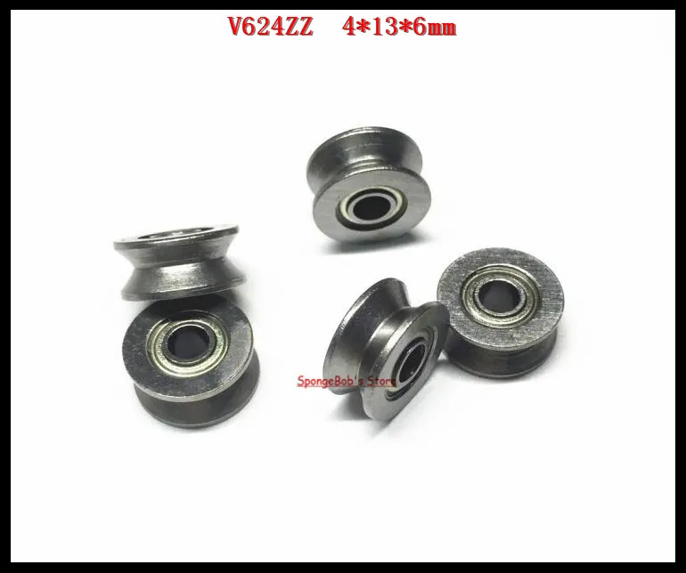 20 шт./лот V624ZZ 624VV V624 4x13x6 мм V Groove углеродистая сталь Глубокие шаровые подшипники