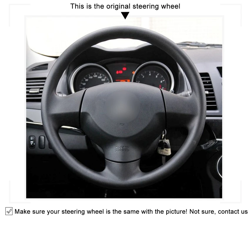 MEWANT черная искусственная кожа чехол на руль для Mitsubishi Lancer X 10 2007- Outlander 2006-2013 ASX 2010-2013