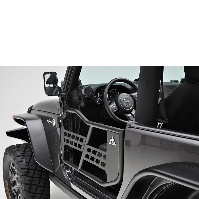 Черная стальная полутрубка двери с боковым зеркалом для jeep wrangler jk 07-15 2 двери авто продукты