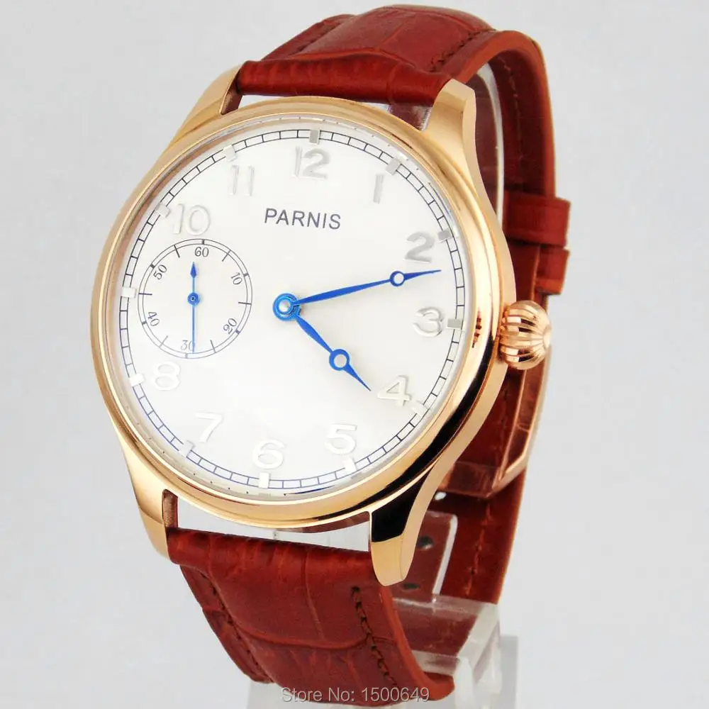 Механические Мужские часы с белым циферблатом и синими ручками 44 мм 6497|watch men|watch men