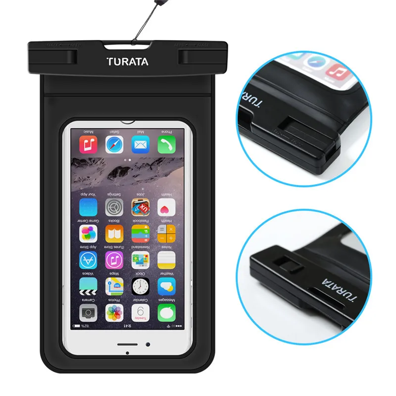 Turata IPX8 Waterproof Case Cover For iPhone 4S 5 5S 6 6S 7 Plus Samsung Galaxy S5 S6 S7 S8 Edge Mobile Phone Bag Up to 6.0&quot | Мобильные