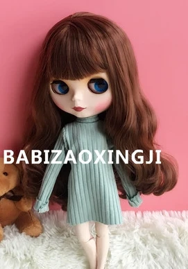 1 шт. Blyth кукла длинный свитер Одежда для Blyth, Pullip, barbi, azone, Kurhn, FR 1/6 30 см куклы аксессуары 5 цветов - Цвет: pea green