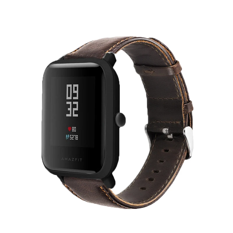 20 мм ремешки для умных часов Xiaomi Huami Amazfit Bit Bip Lite кожаный ремешок Пятна браслет