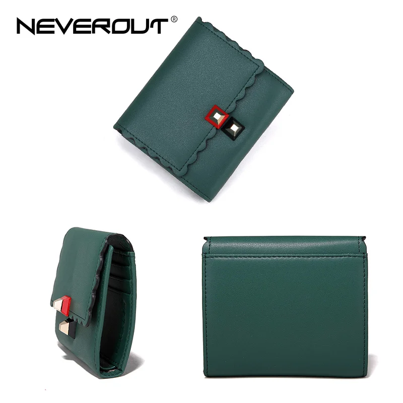 NEVEROUT женские Мини Короткие Кошельки кожаный женский кошелек кошельки с рюшами